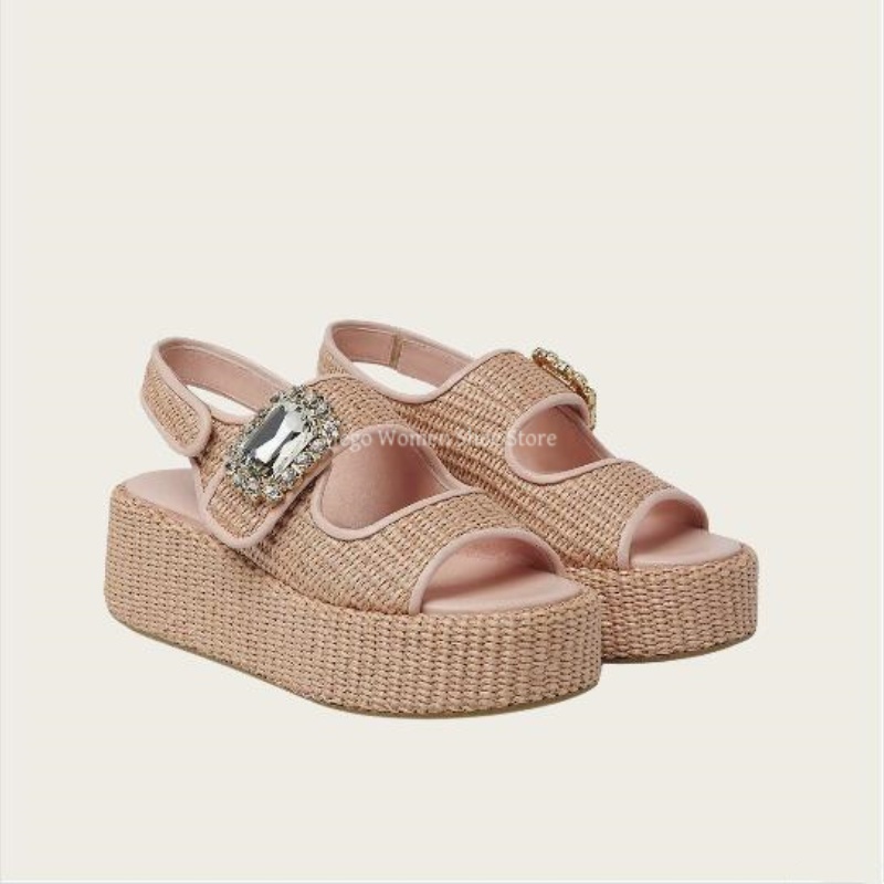 Women'S Shoes Hands Free - Hemp Woven Thick Soled Sandals for