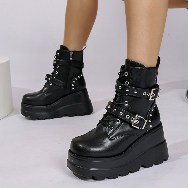 Block Heel Ankle Boots - Women Leather Ankle Booties Woman 2026