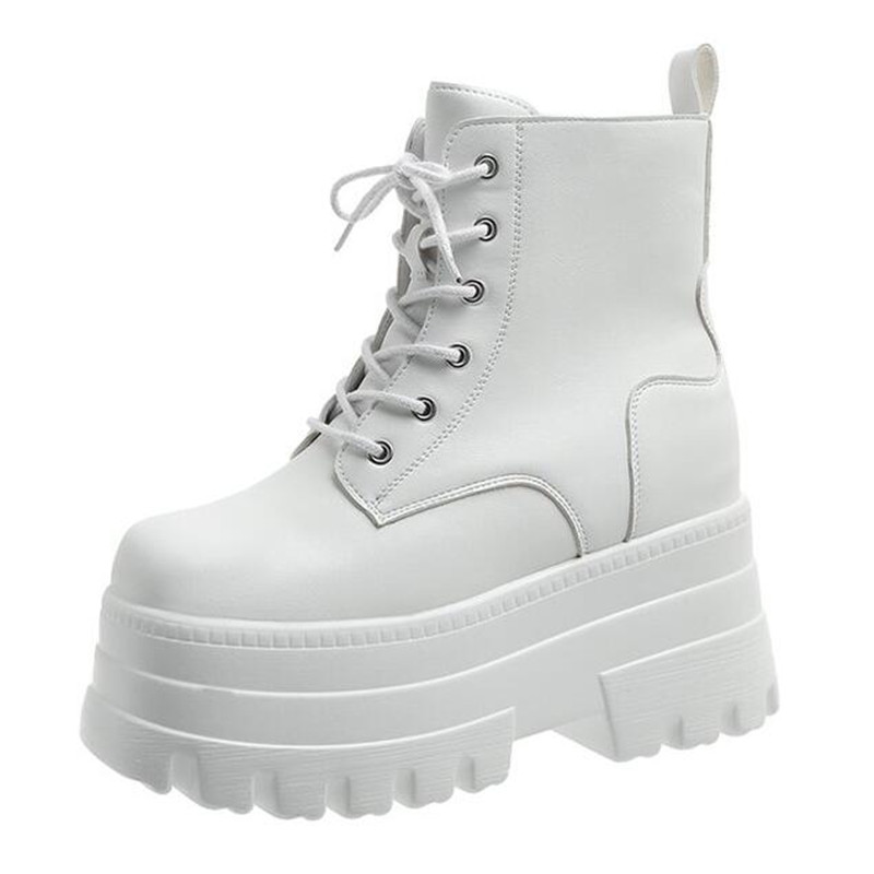 Block Heel Ankle Boots - 2025 Brand Front Lace Military Boots