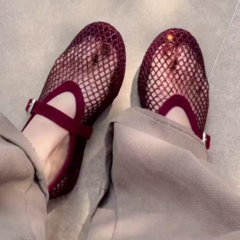 Women Shoes Heels - Hollow Rhinestone Baotou Sandals Women 2026
