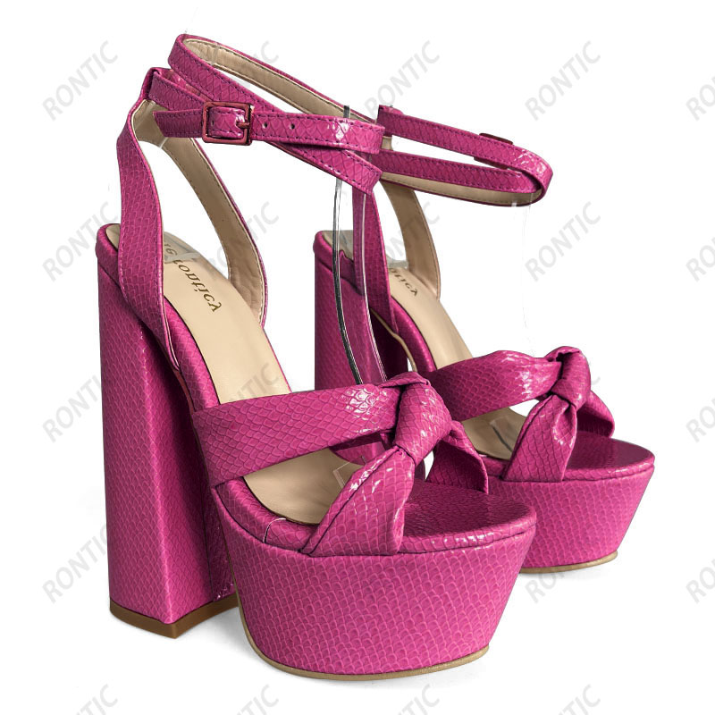 Rontic Hot Handmade Women Plat - огляд і ціна Block Heel Ankle Boots