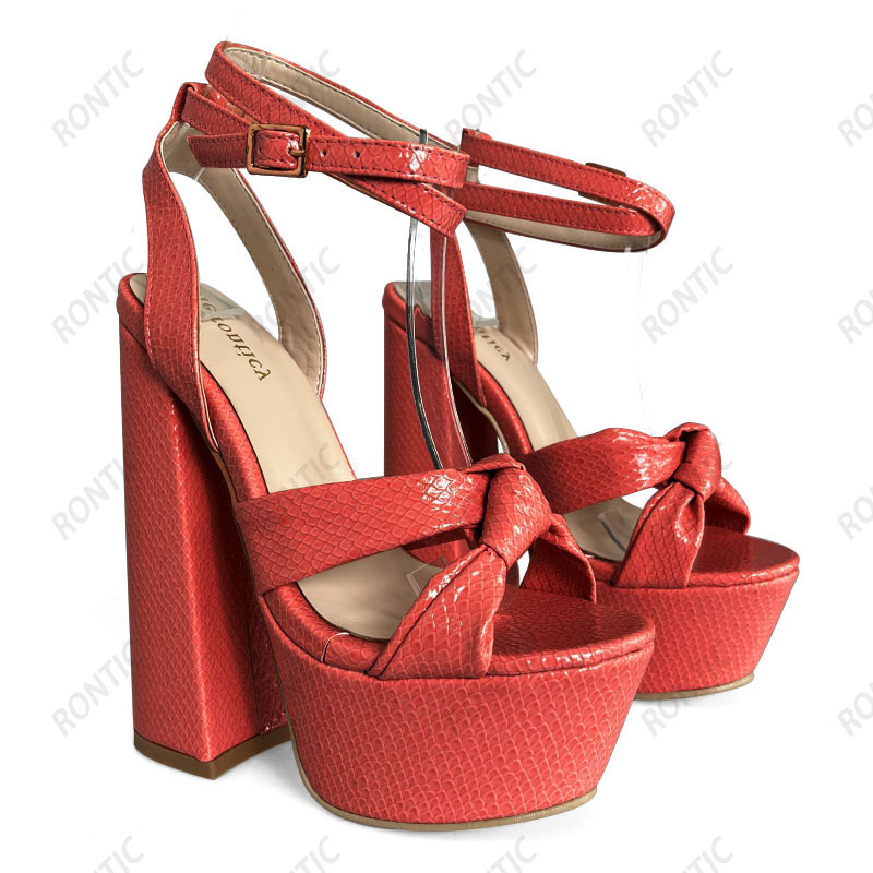 Rontic Hot Handmade Women Plat - огляд і ціна Block Heel Ankle Boots