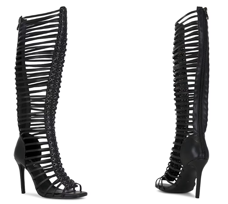 Women Black Caged Strappy Stil - огляд і ціна Strappy Heeled Sandals