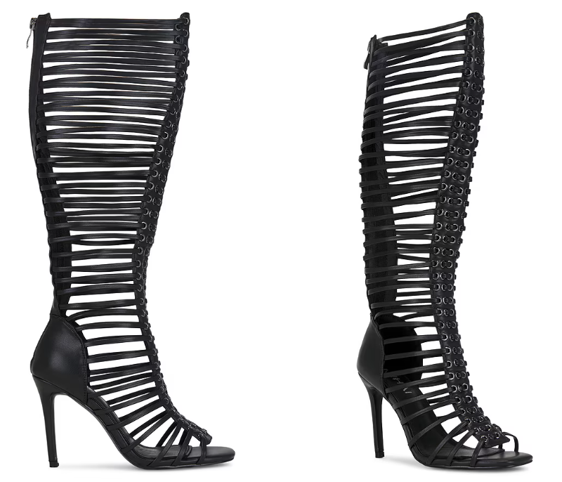 Women Black Caged Strappy Stil - огляд і ціна Strappy Heeled Sandals