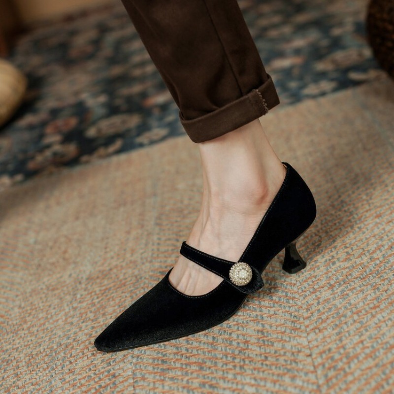 Wine Red Pointed Toe Mary Jane - огляд і ціна Women Shoes Heels