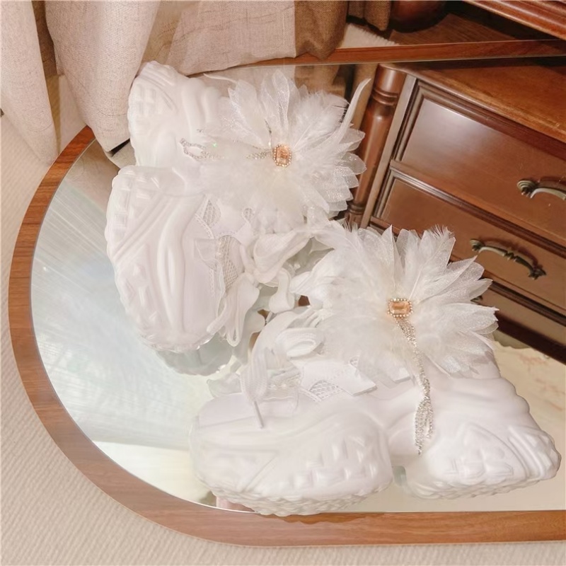 White floral lace rhinestone t - огляд і ціна Women'S Shoes Hands Free