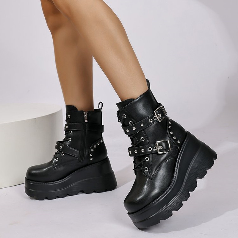 Women Leather Ankle Booties Wo - огляд і ціна Block Heel Ankle Boots