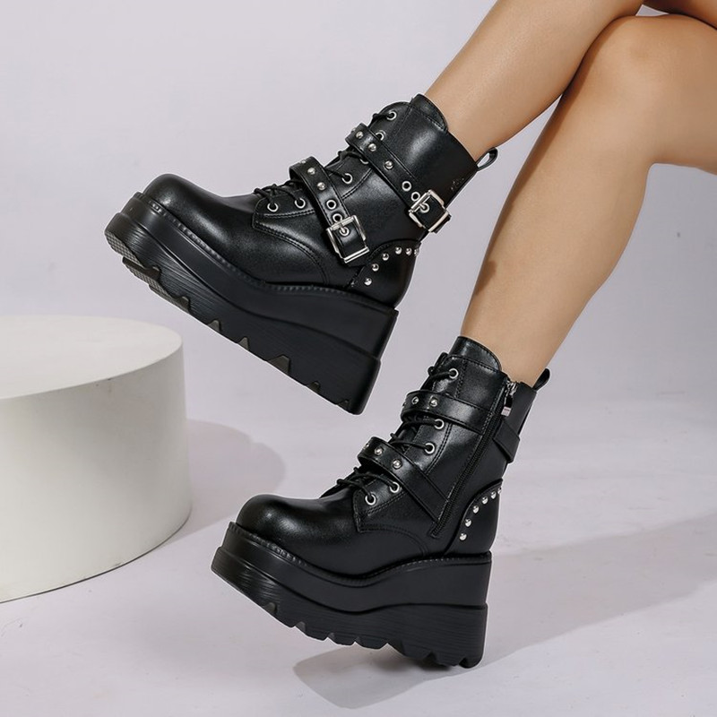 Women Leather Ankle Booties Wo - огляд і ціна Block Heel Ankle Boots