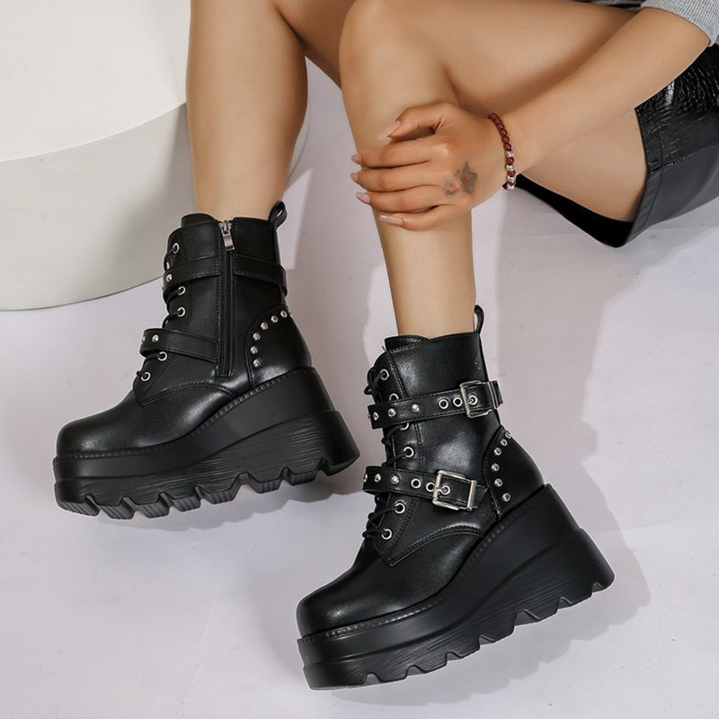 Women Leather Ankle Booties Wo - огляд і ціна Block Heel Ankle Boots