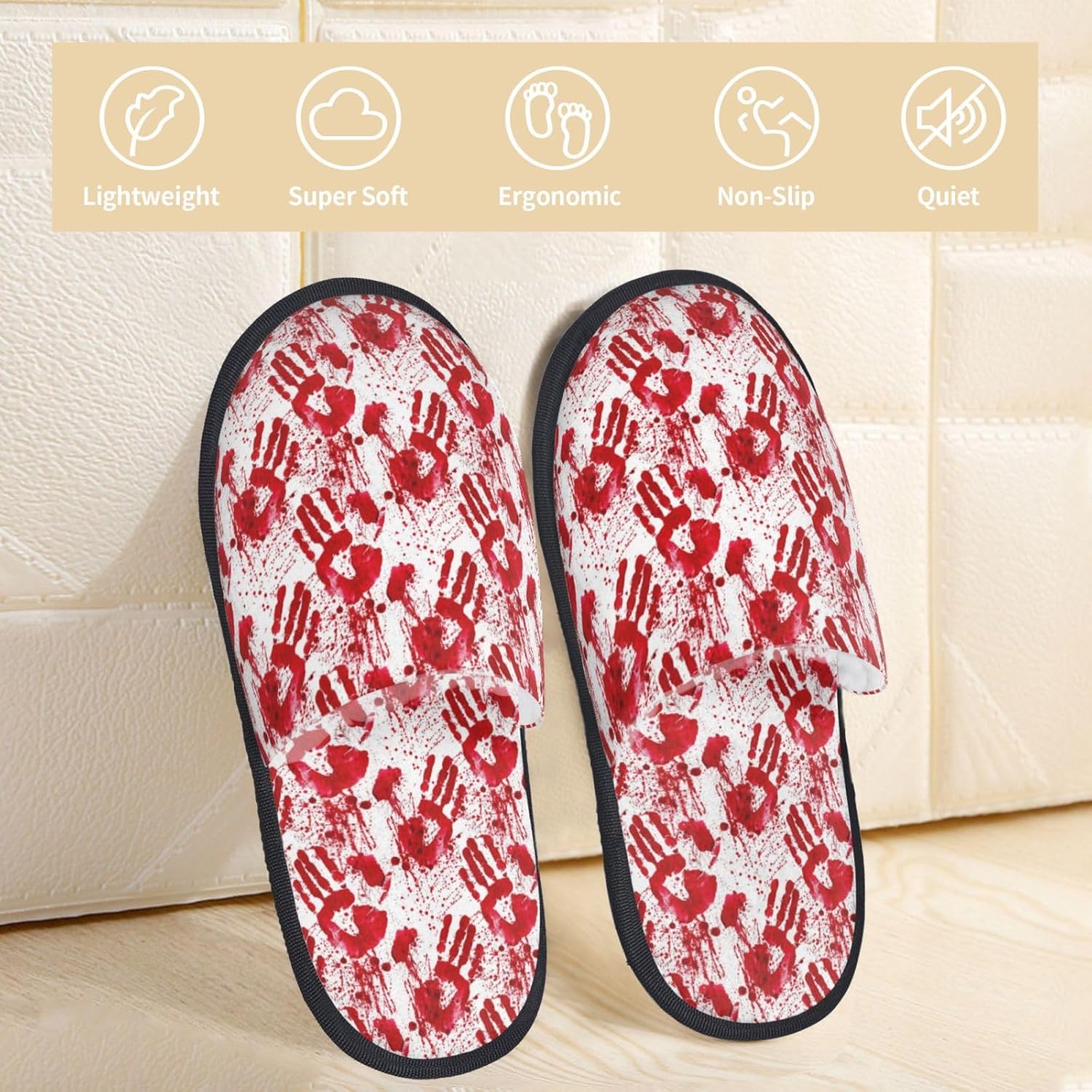 Bloody Hand Print Women Slippe - огляд і ціна Women'S Shoes Hands Free