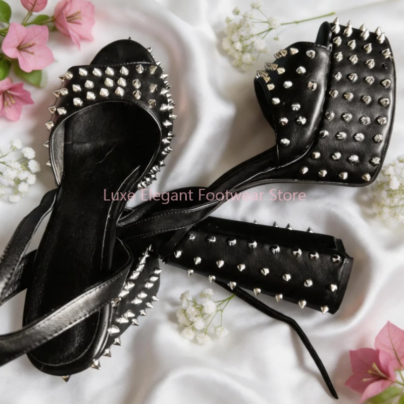 Black Rivet Ankle Strap Platfo - огляд і ціна Women Shoes Heels