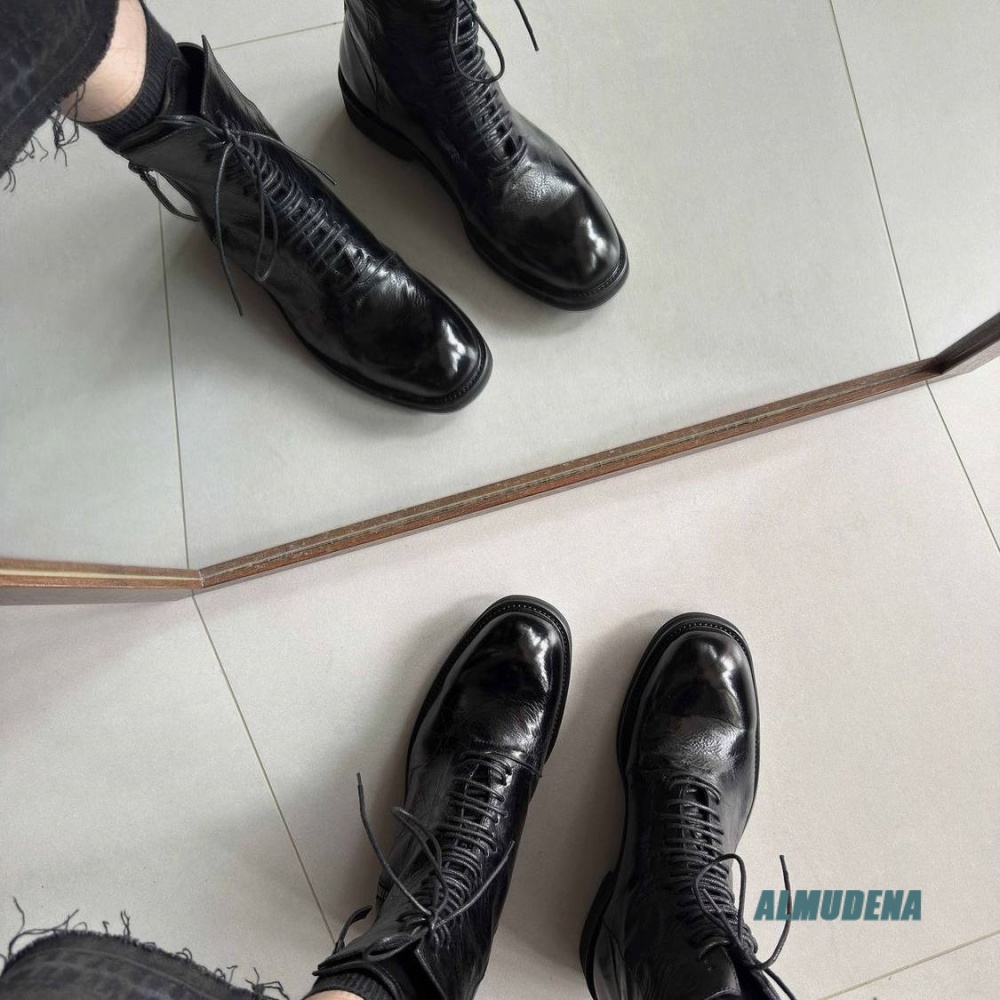Solid Black Street Style Men H - огляд і ціна Block Heel Ankle Boots