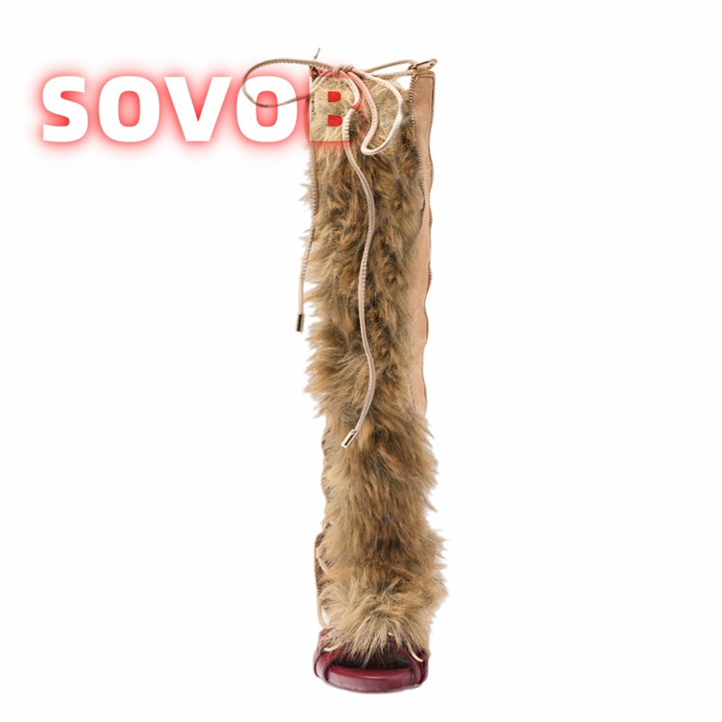 Retro Women's Faux Fur Strappy - огляд і ціна Strappy Heeled Sandals