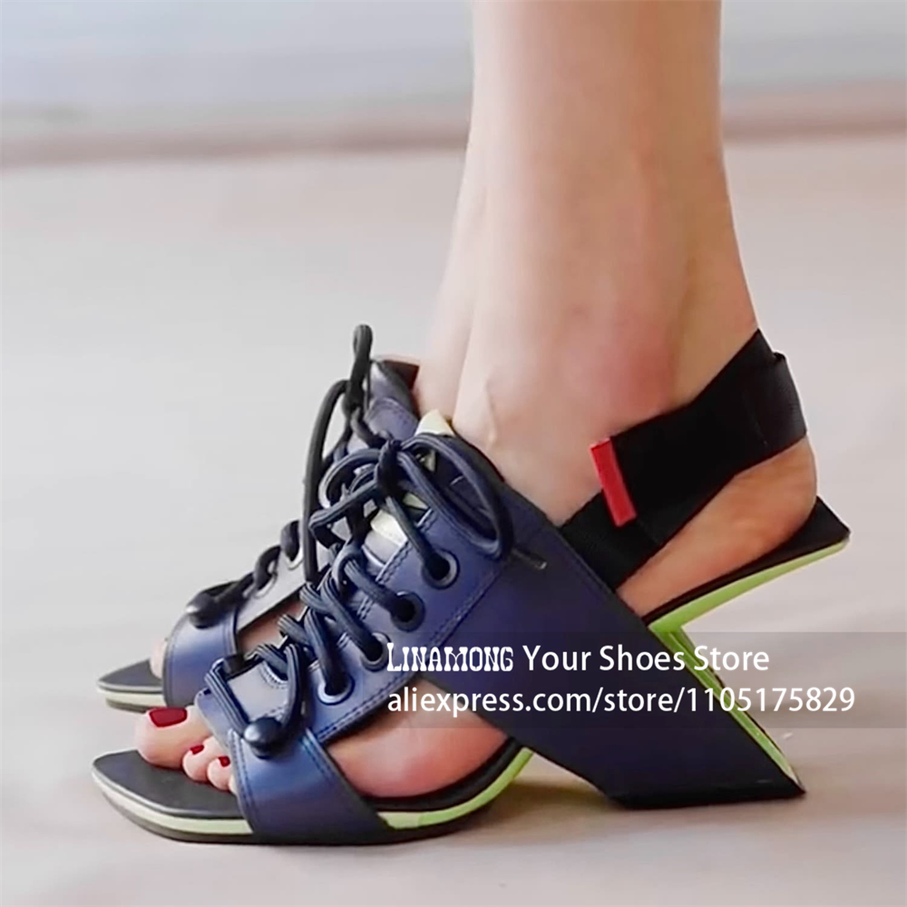 Geometric Block Asymmetrical H - огляд і ціна Block Heel Ankle Boots