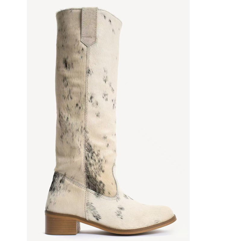 Women Cow Print Hair Round Toe - огляд і ціна Western Cowgirl Boot
