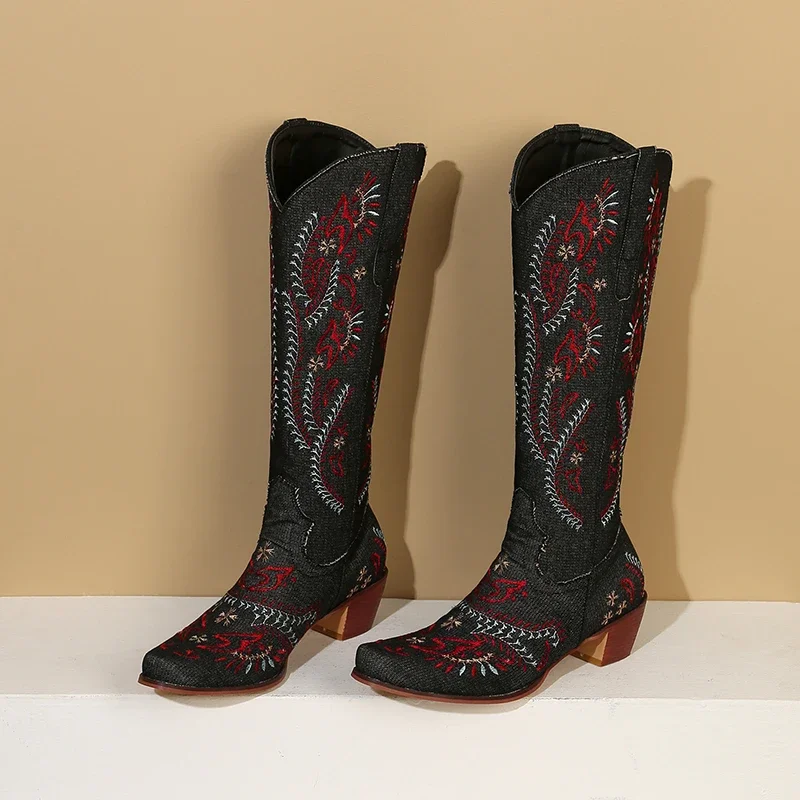 Blue Denim Western Cowgirl Kne - огляд і ціна Western Cowgirl Boot